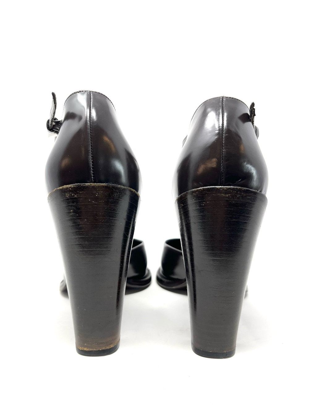 Vintage Vtg Prada 90s Y2K Brown Purple Leather Pointed Toe Pumps Heels 40 10 - Picture 7 of 11